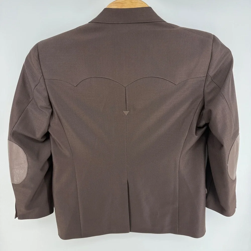 Alamo Moda Hombre Mens Western Blazer‎ Jacket Brown 41R Leather Elbow Patches